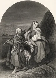 Die Flucht nach Ägypten, graviert von S. Allen, aus 